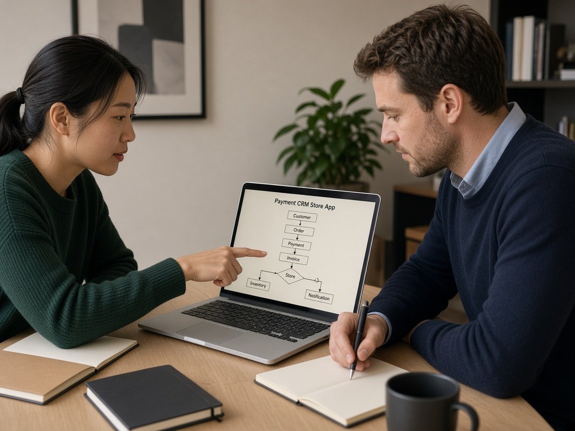 Dedicated developer collaborating with a business team on an assigned project